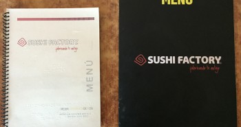 Menú tradicional y versión braille de Sushi Factory